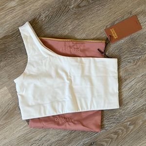 Girlfriend one shoulder sports bra